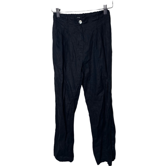 Luxmii Piega 100% Linen Pleated front Trouser in Black sz XS - Picture 4 of 10